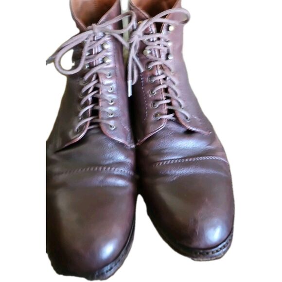 FRYE Jack Lace Up Boots Mens 13 Brown Leather Cap Toe Broken In main image 8
